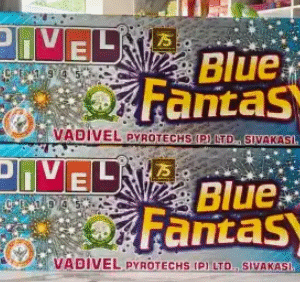 Blue Fantasy (25 Shot Pink and gold Crackling)